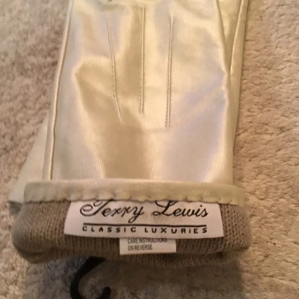 Vintage Jerry Lewis Pearl White Leather Gloves Size Medium